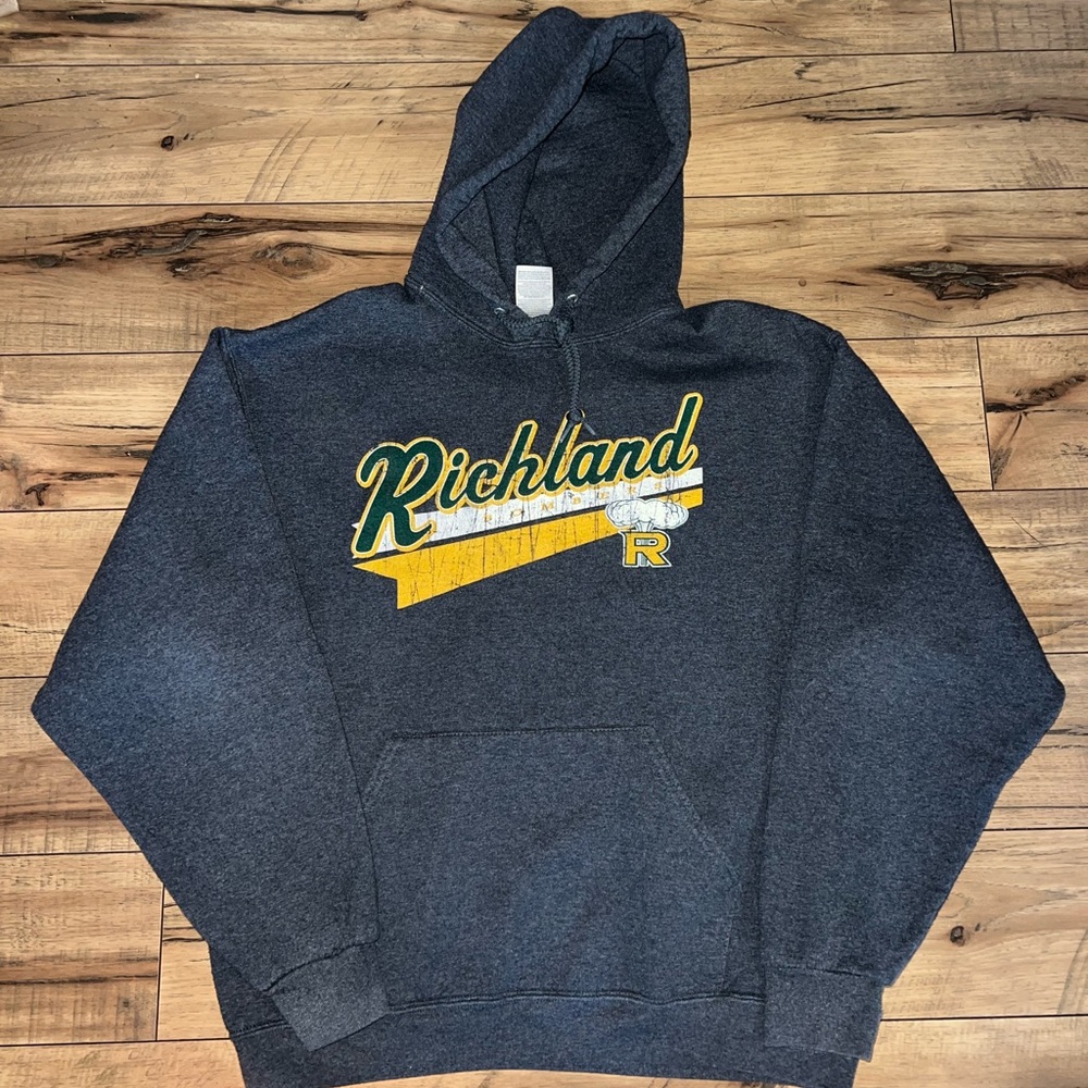 dark gray sweatshirt